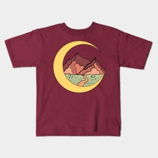 Crescent Moon Mountains Kids T-Shirt